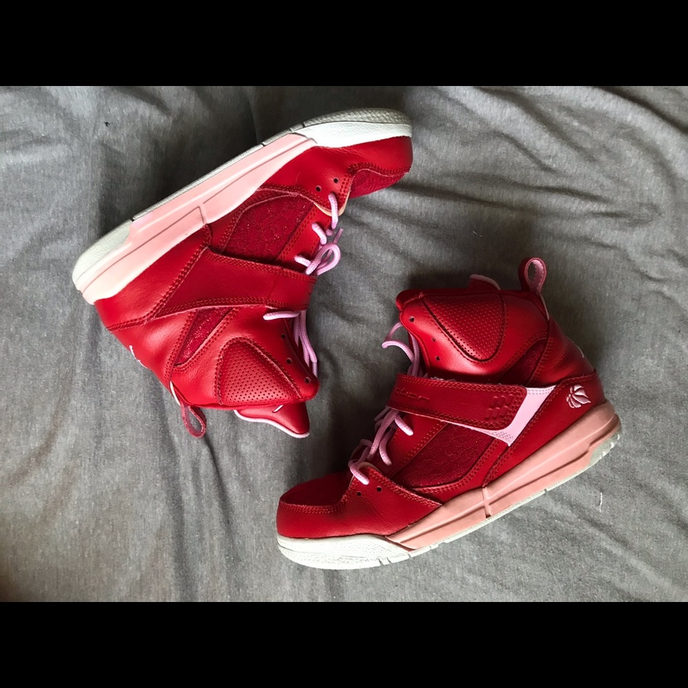 Jordan Flight 45 Hi Top Red/Pink Youth Size 2